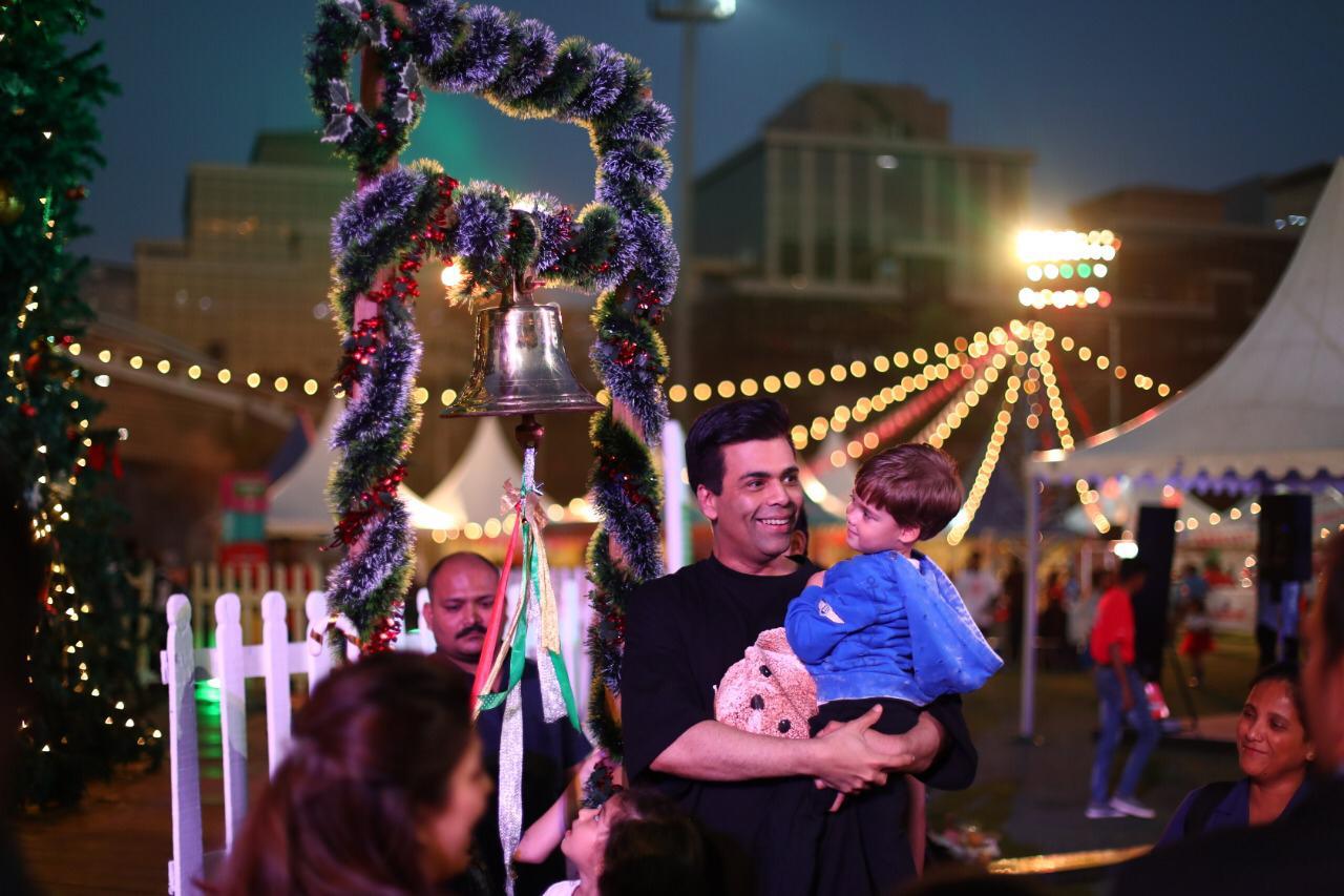 Karan Johar with his son, Yash at Jio Wonderland